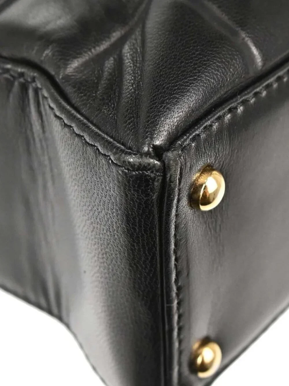 Chanel Black Lambskin Choco Bar Tote Handbag